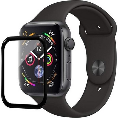 Стекло защитное Screen Protection Xreel для Apple Watch 6/ SE/ 5/ 4 series (40мм) черная рамка - фото 4629