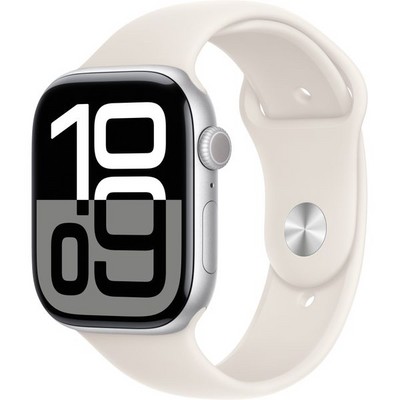 Умные часы Apple Watch Series 10 GPS 46mm Silver Aluminum Starlight Sport Band - фото 42712