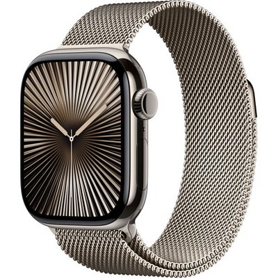 Умные часы Apple Watch Series 10 GPS + Cellular 42mm Natural Titanium Milanese Loop - фото 42769