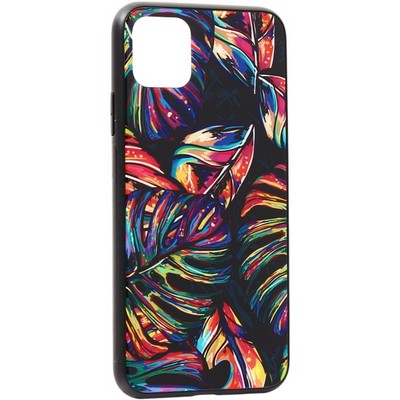 Чехол-накладка закаленное стекло Deppa Glass Case D-87266 для iPhone 11 Pro Max (6.5") 2.0мм Листья - фото 9792