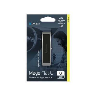 Автомобильный держатель магнитный Deppa Mage Flat L D-55184 (до 200 гр.) универсальный, для ровной поверхности Серый - фото 11569