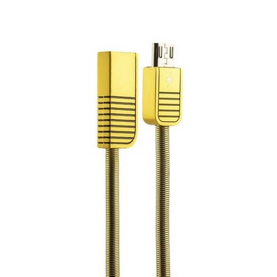 Дата-кабель USB Remax Linyo Series Cable (RC-088m) MicroUSB 2.1A круглый (1.0 м) Золотистый - фото 5260