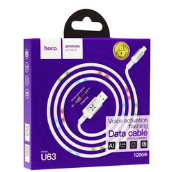 Дата-кабель USB Hoco U63 Spirit charging data cable for MicroUSB (1.2м) (2.4A) Белый