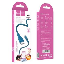 Дата-кабель Hoco X67 Nano Silicone Type-C to Type-C charging data cable 60Вт Max 1.0 м Синий