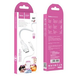 Дата-кабель Hoco X67 Nano Silicone Type-C to Type-C charging data cable 60Вт Max 1.0 м Белый