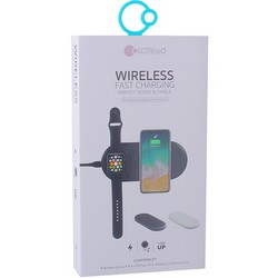 Беспроводное зарядное устройство COTECi WS-8 (10W, ABS) для Apple iPhone и Watch 2в1 Wireless Fast Charger (CS5161-WH) Белый