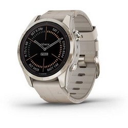 Умные часы Garmin Fenix 7S Pro Sapphire Solar Soft Gold Limestone Leather 010-02776-30