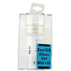 Разделитель автомобильный COTECi X3 Flash Shield Series Dual USB для Apple&Android (4.8A) CS2014-TSG Серебристый