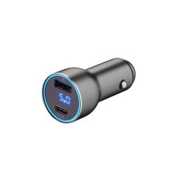 Разделитель автомобильный Deppa D-11294 USB A + Type-C PD QC3.0 36W дисплей алюминий Графитовый