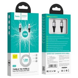 Дата-кабель Hoco X50 Type-C to Type-C Exquisito 100W charging data cable (20V-5A, 100Вт Max) 1.0 м Серый