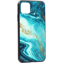 Чехол-накладка закаленное стекло Deppa Glass Case D-87267 для iPhone 11 Pro Max (6.5") 2.0мм Голубой Агат