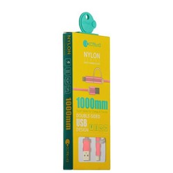 Дата-кабель USB COTECi M9 NYLON series 2в1 Lightning+MicroUsb cable CS2112-MR (1.0 м) красный